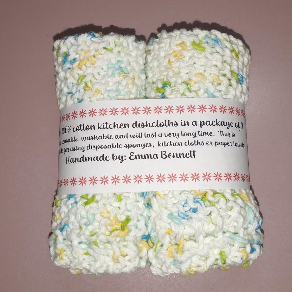 Hand Knit Dishcloths - set of 2
